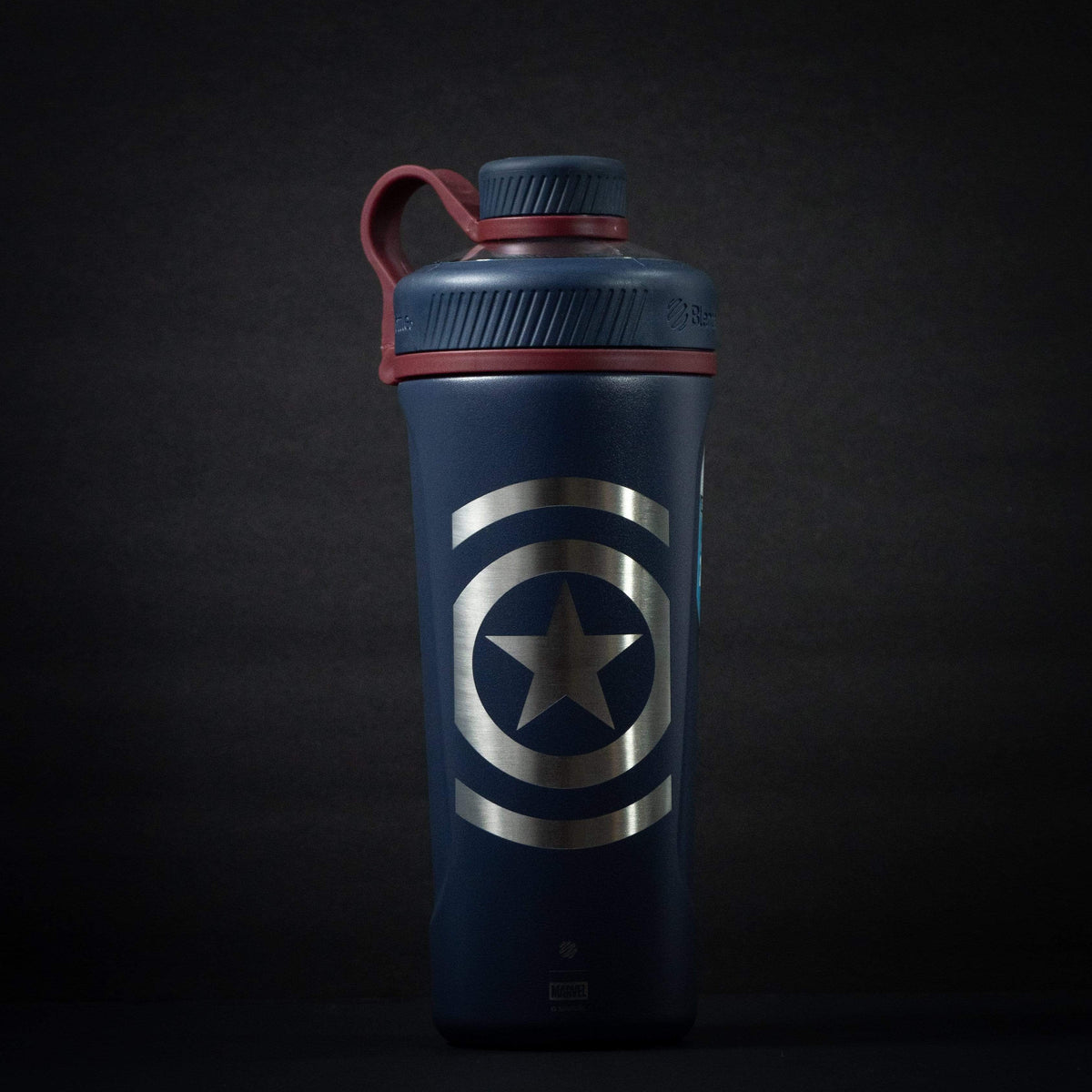 Blender Bottle Accessories Captain America - Shield Blue Amazing Blender Bottle - Marvel (Captain America and Black Panther) - Officially Licensed Marvel Stainless Steel Shaker Cups for movement muscle mood and motivation