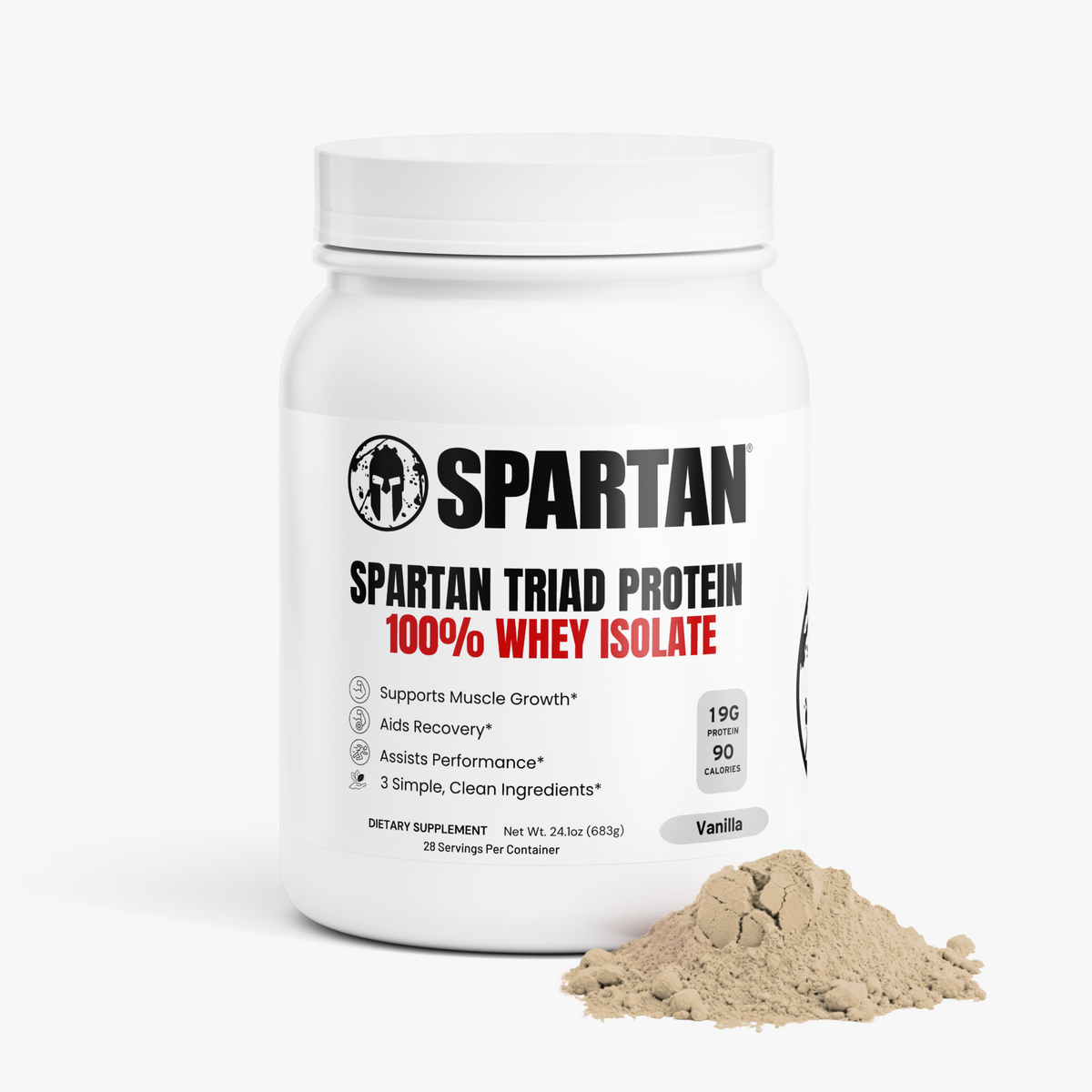 Spartan Triad - Pure 3 - 100% Whey Protein Isolate (Vanilla) - 3 Ingredients