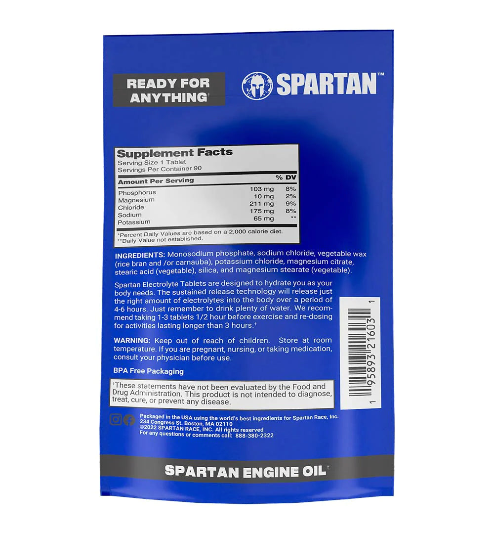SPARTAN HYDRATION TABLETS - 90-SERVING POUCH