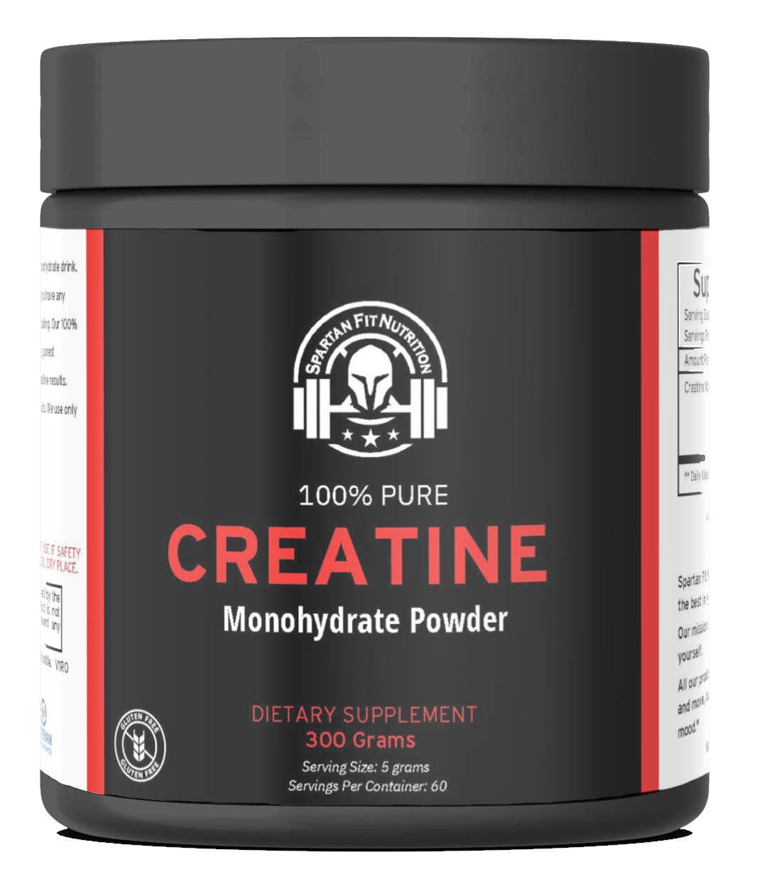 Spartan Fit Nutrition Sports Nutrition 300G (Unflavored) 100% Pure Creatine Monohydrate | Improve Energy | Increase Lean Muscle for movement muscle mood and motivation