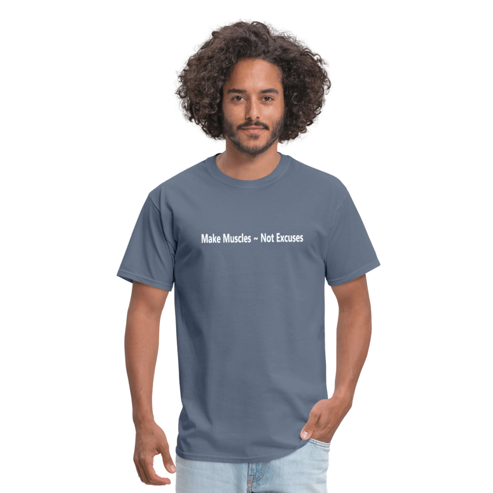 SPOD Unisex Classic T-Shirt | Fruit of the Loom 3930 Make Muscles ~ Not Excuses | Short Sleeve T-Shirt | Comfort in a Tee! for movement muscle mood and motivation