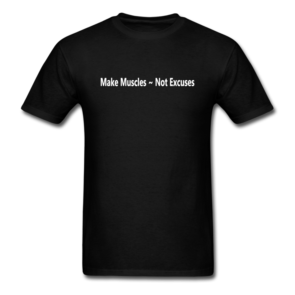 SPOD Unisex Classic T-Shirt | Fruit of the Loom 3930 black / S Make Muscles Not Excuses Short Sleeve T-Shirt for movement muscle mood and motivation