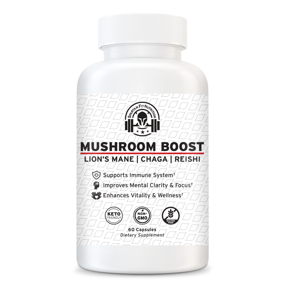 Spartan Fit Nutrition General Health Mushroom Boost | Lion&#39;s Mane | Chaga | Reishi for movement muscle mood and motivation