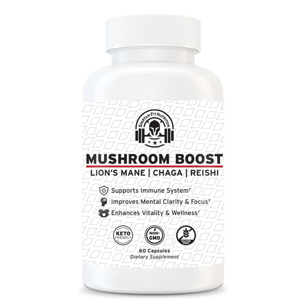 Spartan Fit Nutrition General Health Mushroom Boost | Lion&#39;s Mane | Chaga | Reishi for movement muscle mood and motivation