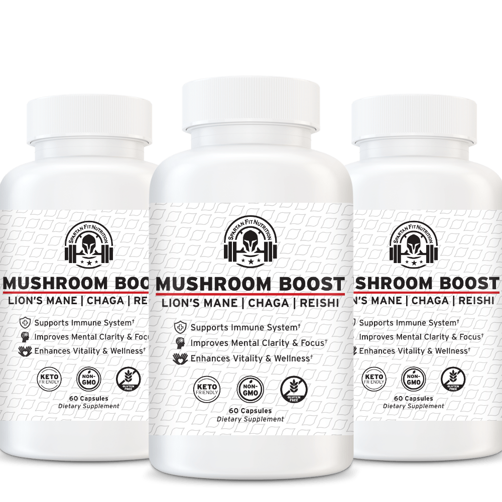 Spartan Fit Nutrition General Health Mushroom Boost | Lion's Mane | Chaga | Reishi for movement muscle mood and motivation