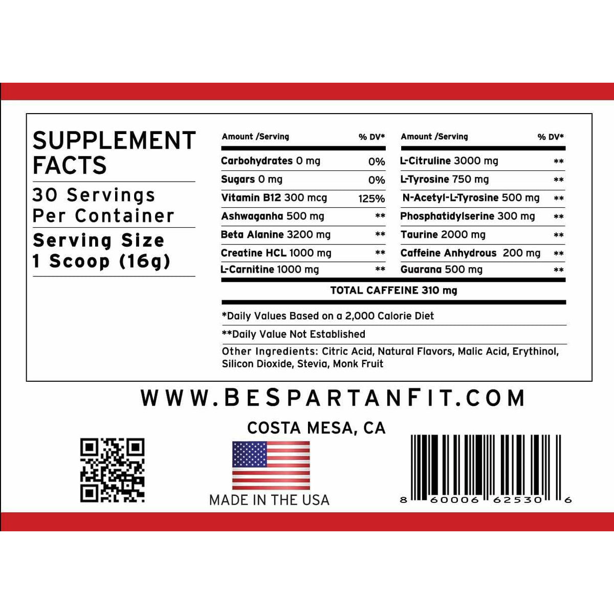 Spartan Fit Nutrition Supplement Spartan Fit Nutrition: The Leonidas Blend Pre-Workout | Regain Energy and Vitality for movement muscle mood and motivation