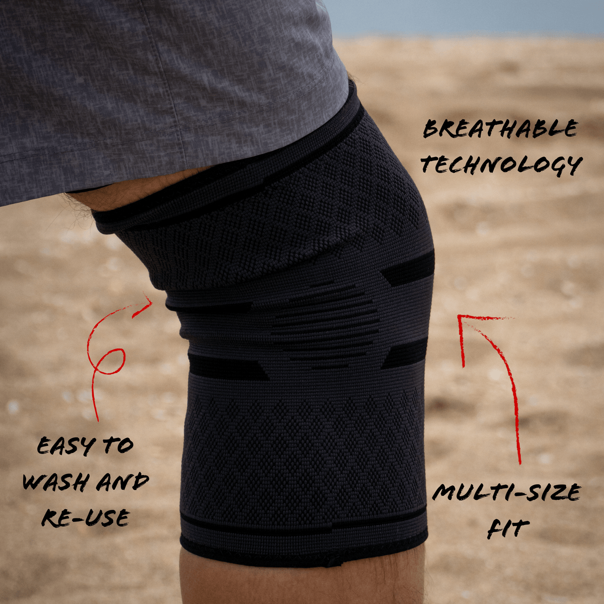 Spartan sports and fitness compression knee sleeve has breathable technology, is easy to wash and fits multiple sizes.
