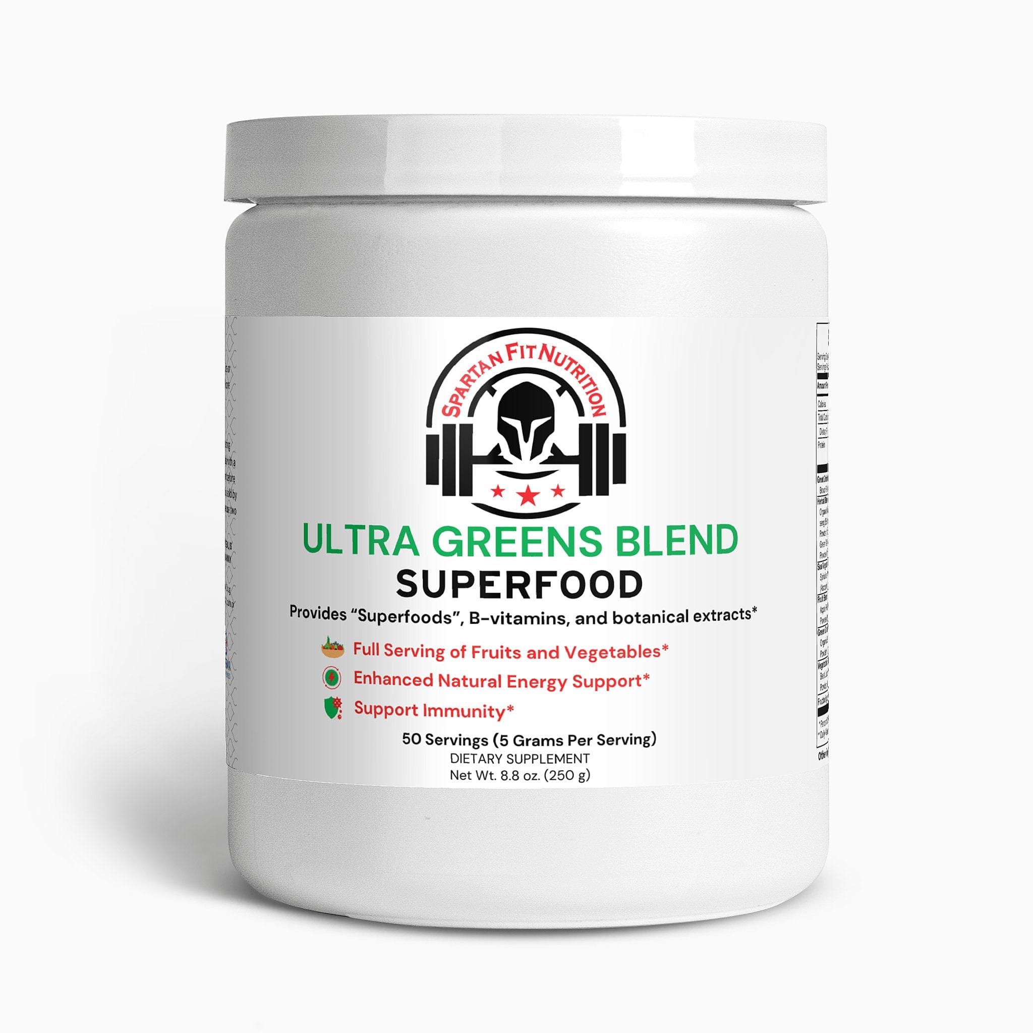 BeSpartanFit Natural Extracts Ultra Cleanse Smoothie Greens for movement muscle mood and motivation