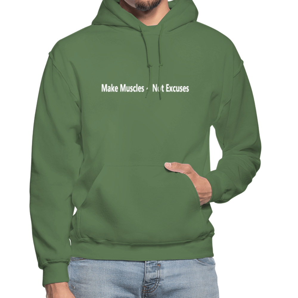 SPOD Heavy Blend Adult Hoodie | Gildan G18500 military green / S Warm and Cozy Hoodie | Make Muscles ~ Not Excuses | for movement muscle mood and motivation