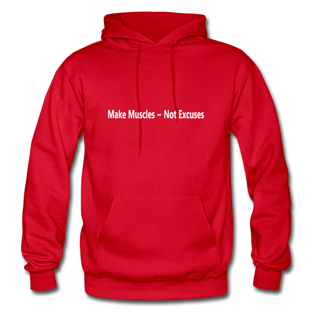 SPOD Heavy Blend Adult Hoodie | Gildan G18500 red / S Warm and Cozy Hoodie | Make Muscles ~ Not Excuses | for movement muscle mood and motivation